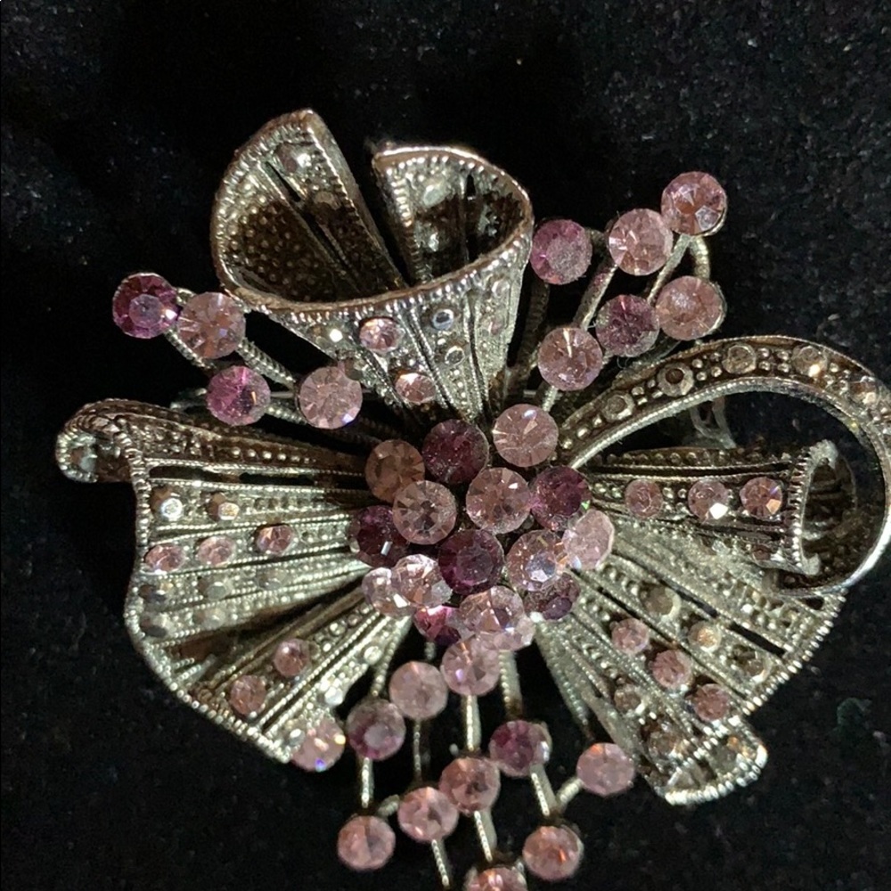 Lavender/Purple,& Marquisette Vintage Retro Brooch - Picture 4 of 7